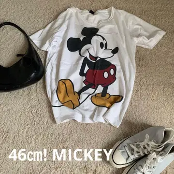 Disney 빅! 46cm 미키마우스 프린트 티셔츠 화이트 L 사이즈