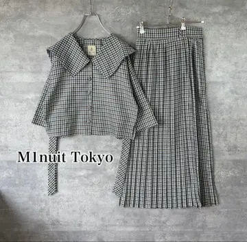M1nuit Tokyo 체크 무늬 세일러 셋업