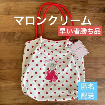 산리오 마론크림 토트백 도트 레드