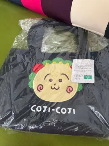 코지코지 시마무라 콜라보 자수 토트백 데님 인디고 복슬복슬