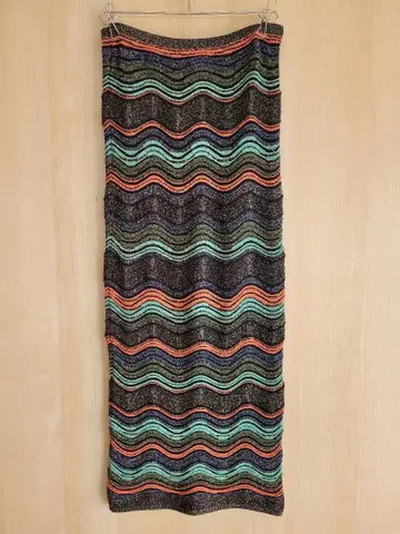 M Missoni 메탈릭 지그재그 셰브론 스커트 38