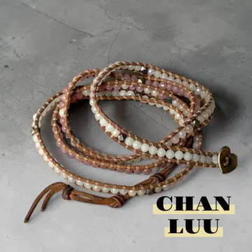 CHAN LUU (찬루) 5연 랩 팔찌 실버 핑크 하트