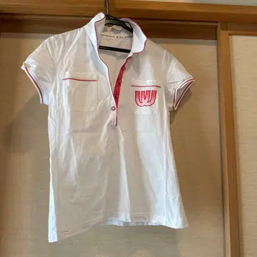 MU SPORTS 피케 셔츠 화이트 핑크