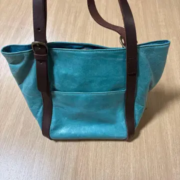 [새상품급] Dakota 다코타 천연 가죽 토트백 핸드백 블루 계열