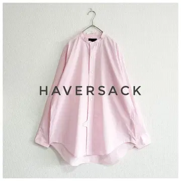 HAVERSACK ATTIRE 코튼 밴드 카라 셔츠 핑크 M