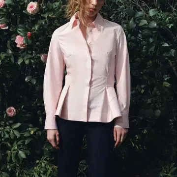 [ 시착만 한 상품 ] ZARA 페플럼 셔츠 XS (핑크)