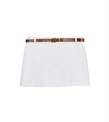 ZARA 화이트 스코트 벨트 포함 랩 큐롯 스커트 XS