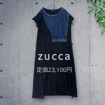 zucca 주카 데님 절개 롱 원피스 프린지 변형 티셔츠 M