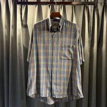 90s MISSONI SPORT 반팔 체크 셔츠 시스루 이탈리아제