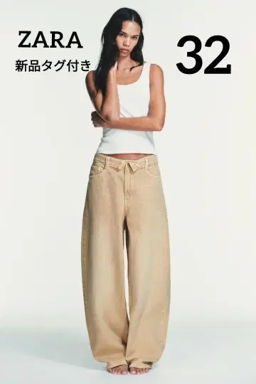 ZARA TRF 미드 라이즈 롤업 허리 데님 팬츠 32