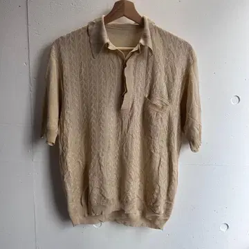 [70s 빈티지] 케이블 짜임 반론 피케 셔츠 구제 의류