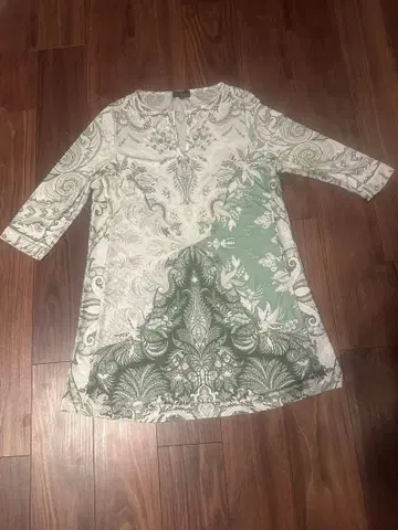 ETRO 페이즐리 무늬 오부 소매 티셔츠 그린 계열 48