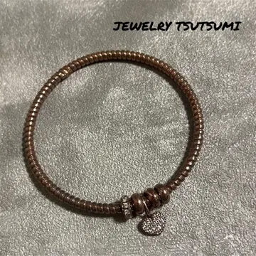 JEWELRY TSUTSUMI 하트 참 코일 뱅글 팔찌