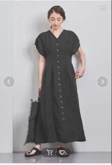 UNITED ARROWS 린넨 원피스 블랙 36