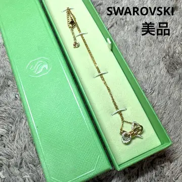 새상품급 ] SWAROVSKI 스와로브스키 목걸이 리본 골드 실버