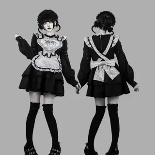 dimmoire Drip Heart 메이드 원피스 딤모아르 블랙 그레이 | 브랜드