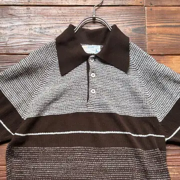J.C. Penney 자카드 니트 피케 셔츠 USA제 70s
