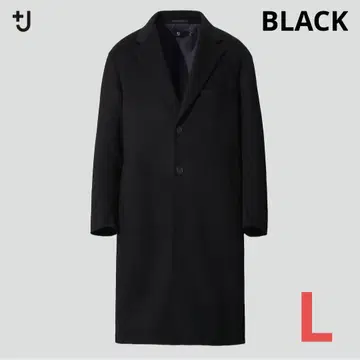 새상품급 +J 질 샌더 캐시미어 블렌드 오버 사이즈 체스터 코트 블랙