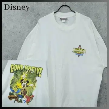 90s USA제 구제 의류 디즈니 Gone Native 티셔츠 화이트