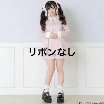 디어마이러브 유메텐보 가슴 트임 각 옷깃 셋업 핑크