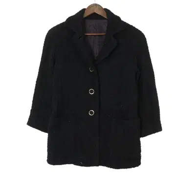 49AV.JUNKO SHIMADA 울 코트 9 블랙 일본제