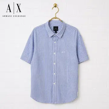 [새상품급] ARMANI EXCHANGE 반팔 셔츠 XS 블루 R1236