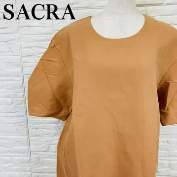 SACRA TOKYO 원피스 38 일본제 코튼 텐셀 오렌지
