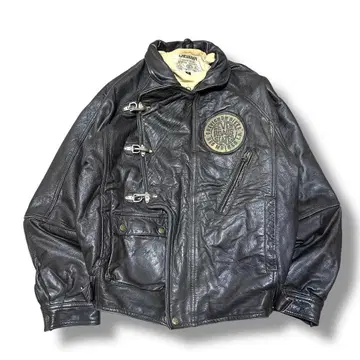 80s CHEVIGNON 파이어맨 가죽 자켓 빈티지 짧은 기장