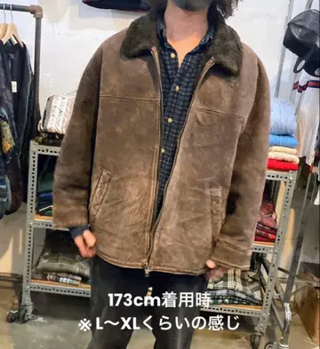 빈티지 무스탕 플라이트 자켓 브라운
