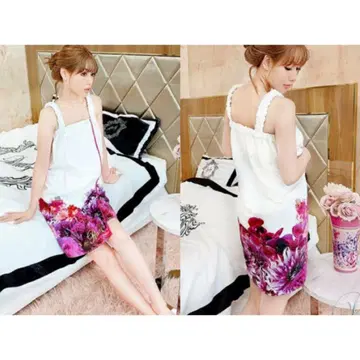 Rady 플라워 무늬 랩 타월 목욕 가운