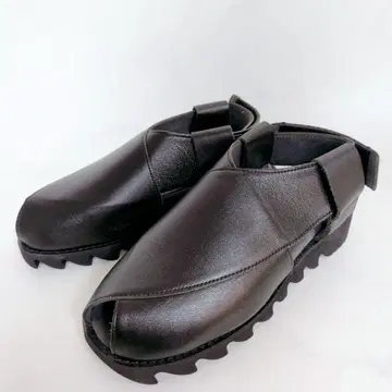 미사용 CRESCENT 소가죽 샌들 블랙 22.5cm 일본제 크레센트