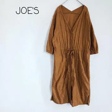 에드윈 JOE'S 일본제 V넥 셔츠 원피스 면 허리 드로스트 끈