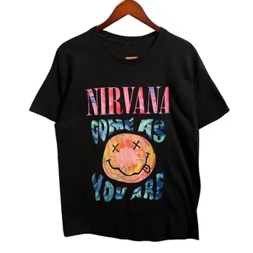 3811 NIRVANA 닐바나 밴T 티셔츠 빅 프린트 블랙