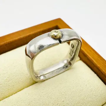 GEORG JENSEN 252 스퀘어 콤비 반지 11호 925S