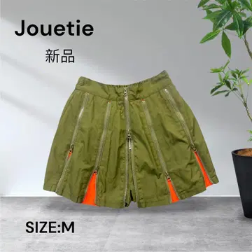2711 새상품 Jouetie 지퍼 디자인 플리츠 스커트 팬츠 카키 M