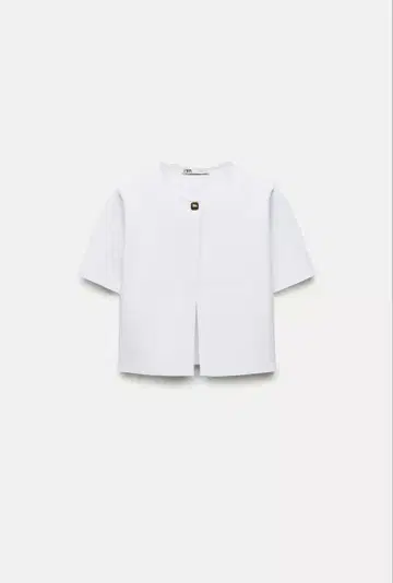 [당일 발송] ZARA 크롭 기장 반팔 자켓 화이트