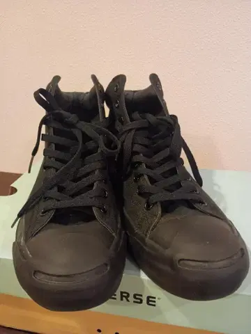 하자품! 컨버스 잭퍼셀 미드 블랙 캔버스 30cm