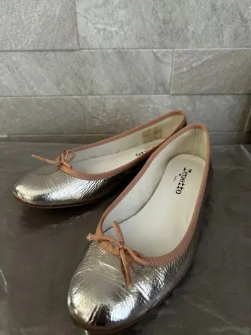 Repetto 발레 슈즈 메탈릭 실버 38