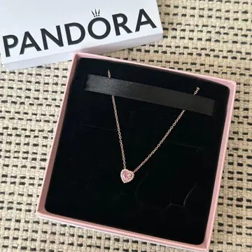 PANDORA 판도라 핑크 하트 목걸이 박스 포함