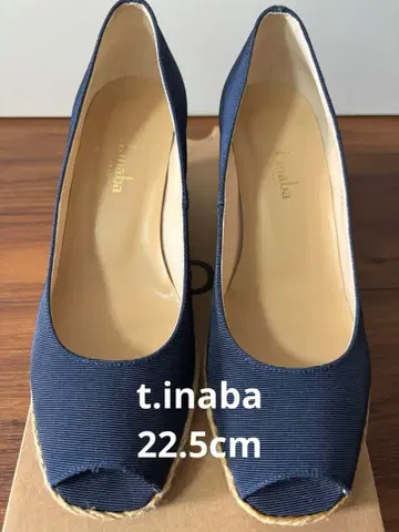 t.inaba 오픈토 웨지솔 펌프스 네이비