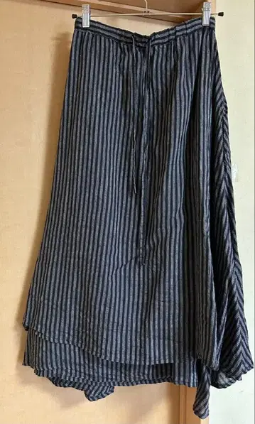 fog linen work 린넨 스트라이프 플레어 스커트