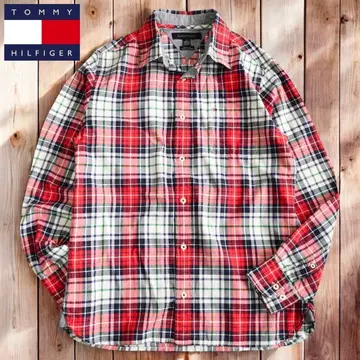 03M787 TOMMY HILFIGER 체크 자수 로고 긴팔 BD 셔츠