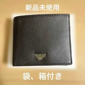 미사용 새상품 EMPORIO ARMANI 접이식 지갑 블랙