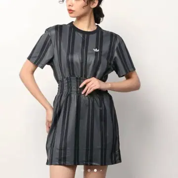 미사용 새상품 adidas 스모킹 스트라이프 원피스 다크 그레이