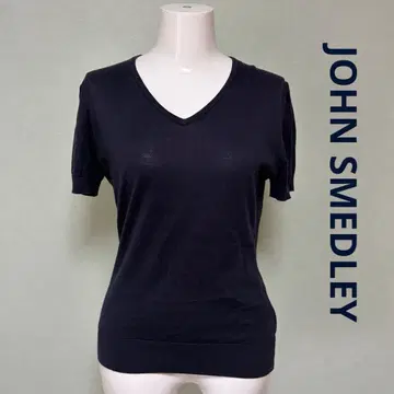 JOHN SMEDLEY 잉글랜드제 네이비 V넥 반팔 M
