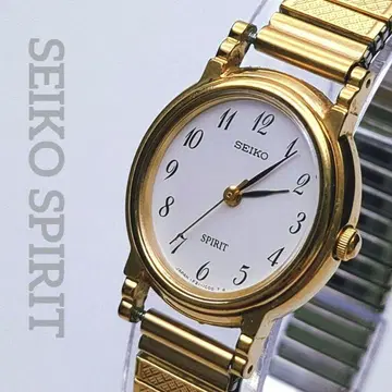 작동 양호 SEIKO SPIRIT 1F21-5B50 골드 여성용