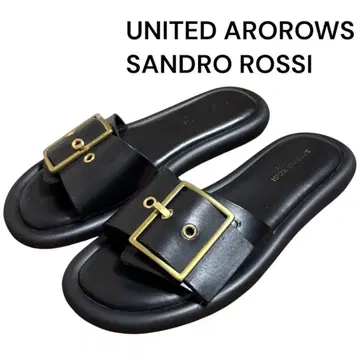 UNITED ARROWS SANDRO ROSI 가죽 샌들 블랙