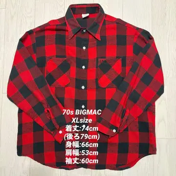 새상품급 70s BIGMAC 빅맥 플란넬 셔츠 XL 버팔로 체크