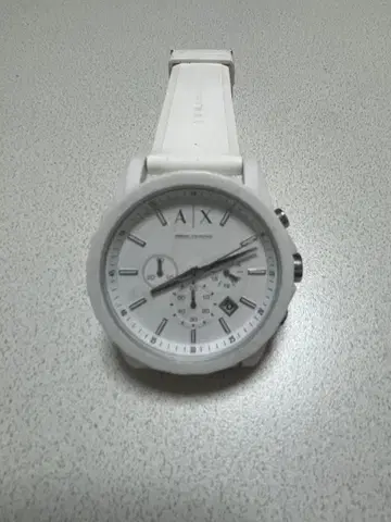 최종 가격 인하 ARMANI EXCHANGE 쿼츠 손목시계 화이트
