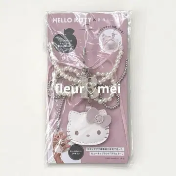 헬로키티 x 브릴미 거울 포함 비즈 스트랩 PALE PINK
